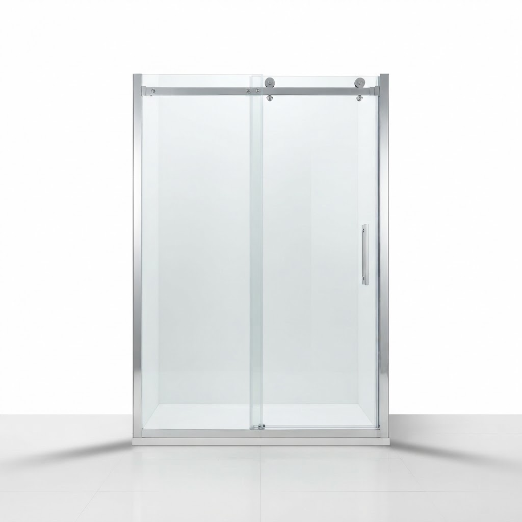 Mampara de baño al piso corrediza ajustable 6 mm 135-150 x 185